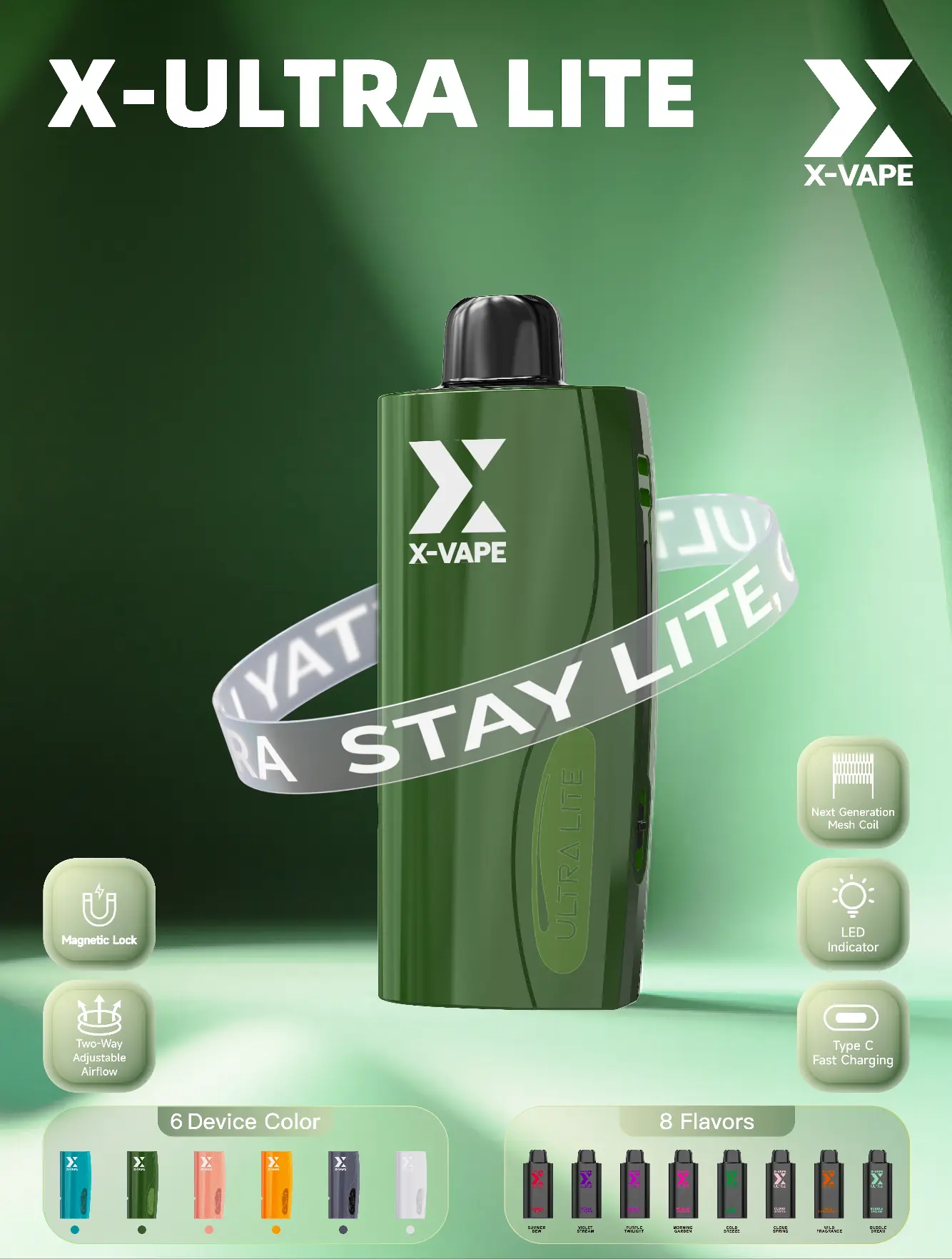 X-Ultra Lite (Military Gray Green, 10pc) - LIMITED EDITION